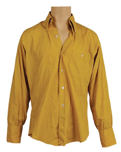 James Brown Owned & Worn Mustard Yellow Button Down Shirt