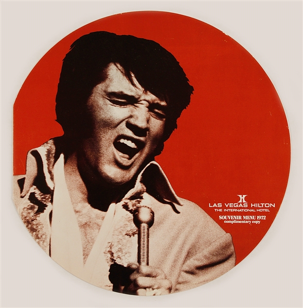 Elvis Presley  Original 1972 Las Vegas Hilton Hotel Souvenir Menu