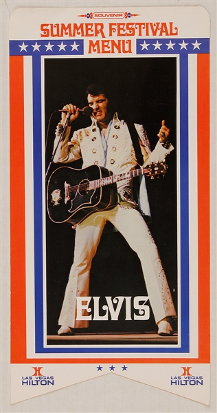 Elvis Presley Rare 1972 Las Vegas Hilton Hotel Summer Festival Souvenir Menu