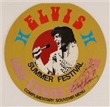 Elvis Presley Signed 1972 Las Vegas Hilton Hotel Summer Festival Souvenir Menu
