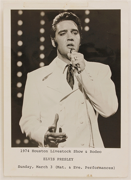 Elvis Presley Signed & Inscribed 1974 Houston Livestock Show & Rodeo Photograph