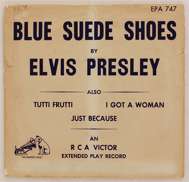 Elvis Presley Blue Suede Shoes/Tutti Frutti/I Got a Woman/Just Because Extended Play Record Sleeve