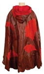 James Brown Owned & Worn Brown Leather Cape with Suede Patches