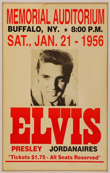 Elvis Presley 1956 Memorial Auditorium Concert Poster