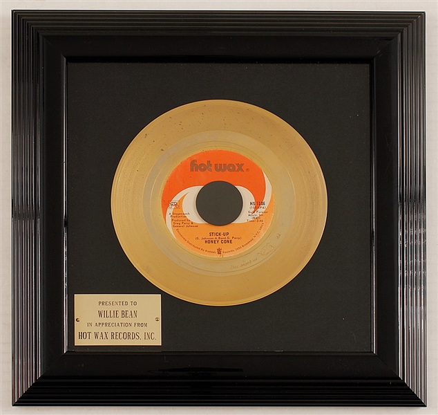 Honey Cone "Stick-Up" Original Hot Wax Records Gold Record Award