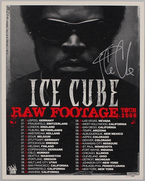Ice Cube Signed Original Limited Edition Raw Footage Tour 2008 Concert Poster