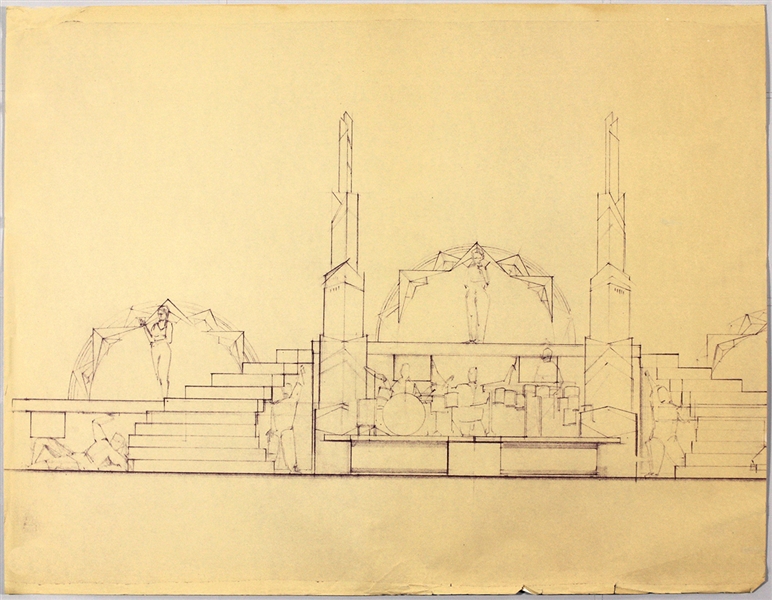 Madonna Original Stage Design Blueprints for 1990 Blonde Ambition Tour 