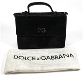 Madonna Owned and Re-Gifted Dolce & Gabbana Black Calf Hair & Patent Leather Handbag, Circa Mid-1990's