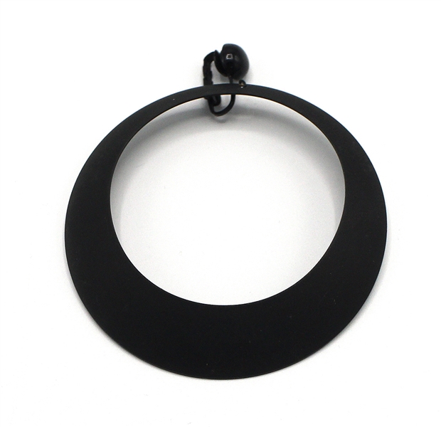 Madonna "Boytoy" Era Worn Black Matte Metal Large Hoop Earring