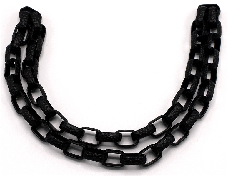 Madonna Worn Matte Black Enamel Link Necklace from Her "Boytoy" Era (Circa 1982)