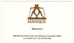Madonnas Personally Owned Original Maverick Business Card