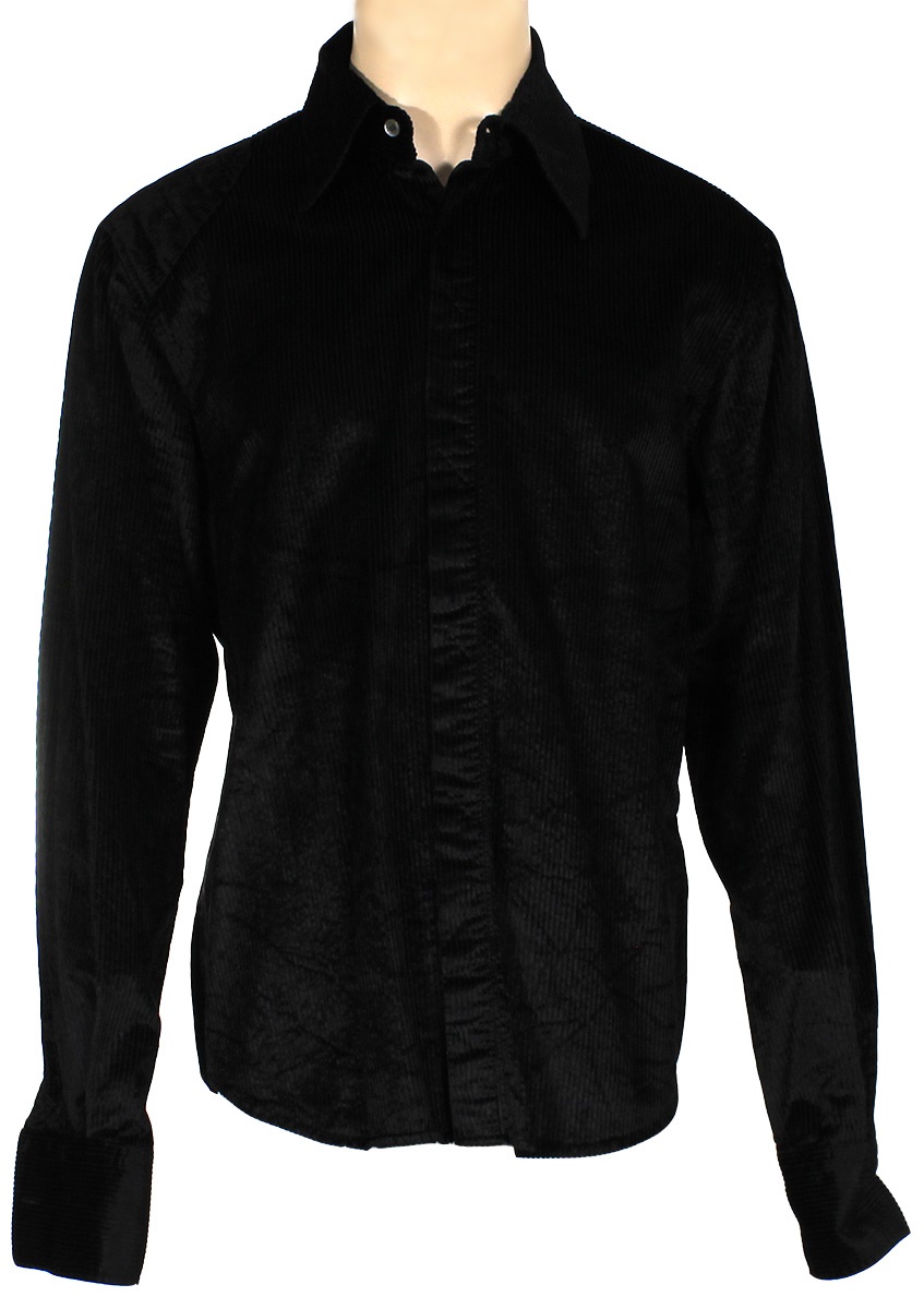 Lot Detail - Michael Jackson Owned and Worn Black Long-Sleeved, Button ...