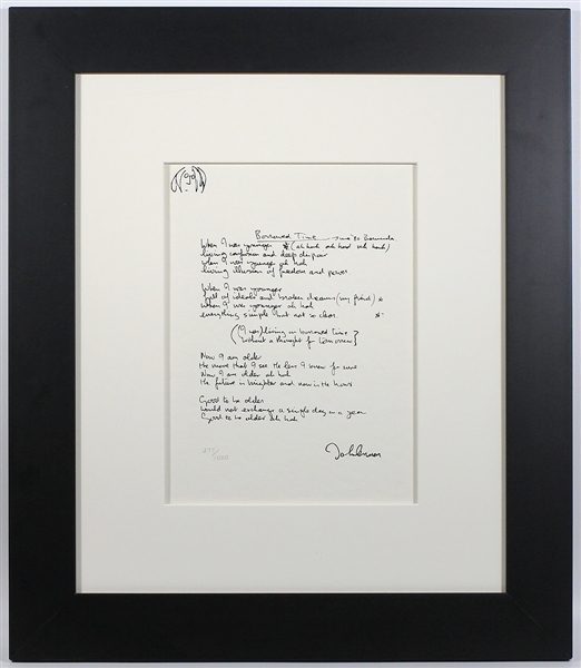 John Lennon Original "Borrowed Time" The Solo Years Limited Edition Silkscreen Print