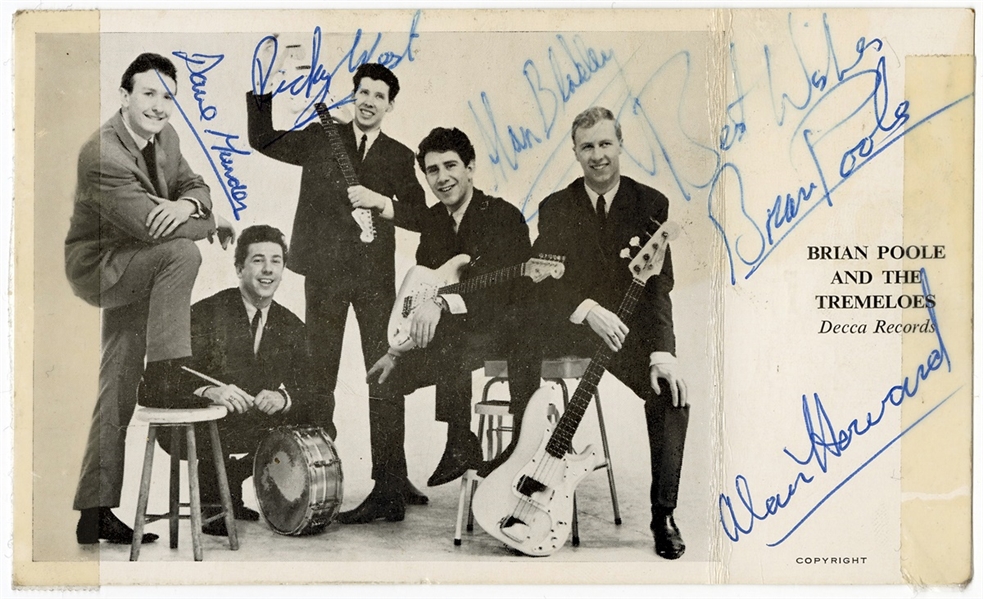 Brian Poole and the Tremeloes Signed Original  Decca Promo Picture Card