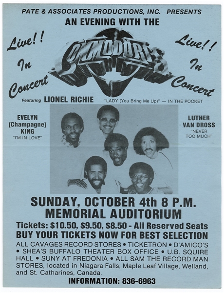 Commodores Original Concert Handbill