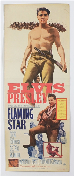 Elvis Presley Original "Flaming Star" US Movie Insert Poster