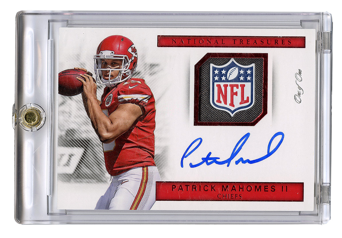 patrick mahomes autographed football card