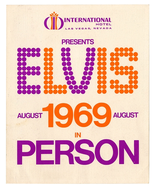 Elvis Presley Rare 1969 Las Vegas International Hotel Concert Lobby Card
