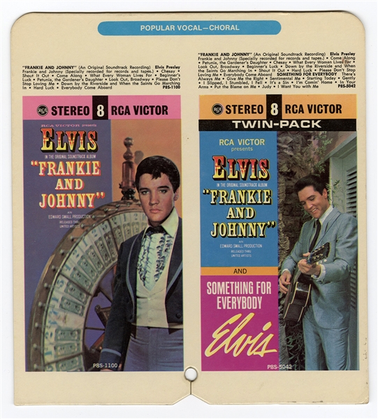 Elvis Presley Original "Frankie and Johnny" and "Frankie and Johnny/Something for Everybody" 8-Track Record Store Promotion