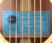 Paul McCartney Signed And Played Ed Sullivan Show Epiphone 1964 Texan Limited Edition Guitar