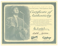 Paul McCartney Signed And Played Ed Sullivan Show Epiphone 1964 Texan Limited Edition Guitar