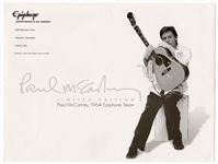 Paul McCartney Signed And Played Ed Sullivan Show Epiphone 1964 Texan Limited Edition Guitar