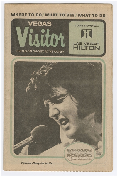 Elvis Presley Original 1976 Las Vegas Hilton "Vegas Visitor" Magazine