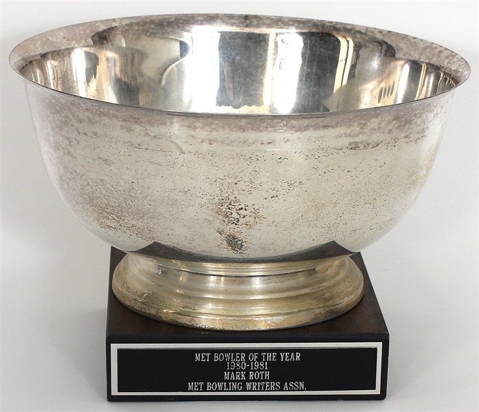 Mark Roths 1980-81 Met Bowler of the Year Silver Cup Award