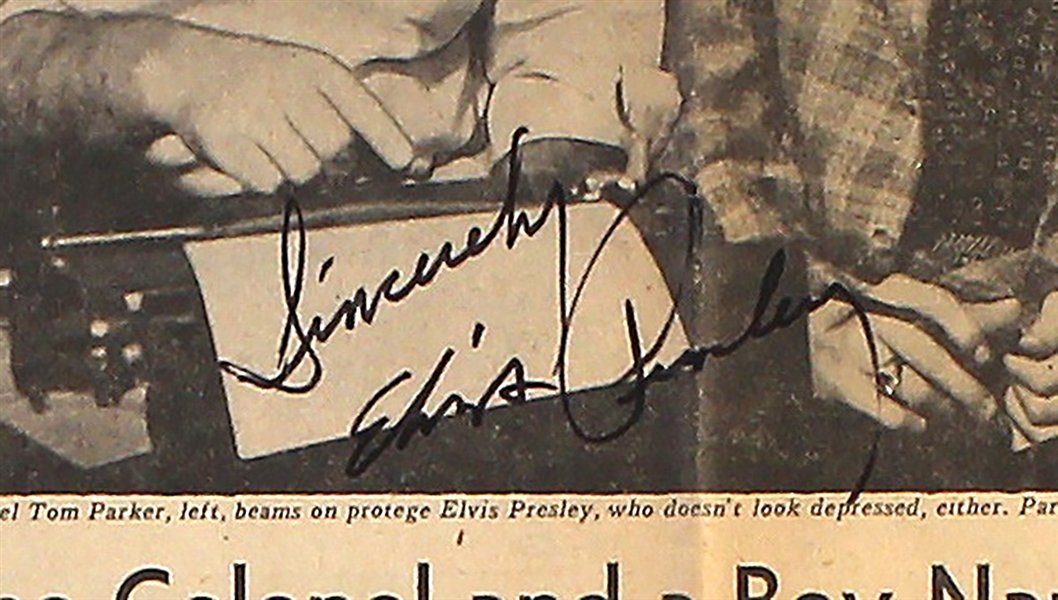 Elvis Presley Signed 1957 Pittsburgh Post-Gazette  Newspaper Article