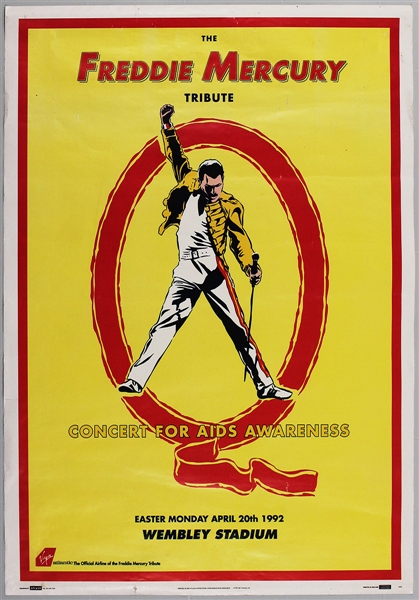 1992 Freddie Mercury Tribute Concert for AIDS Awareness Original Poster