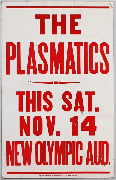 The Plasmatics Original Concert Poster