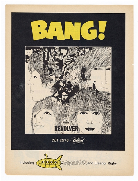 Beatles Original "Revolver" Magazine Ad with "Yellow Submarine" 