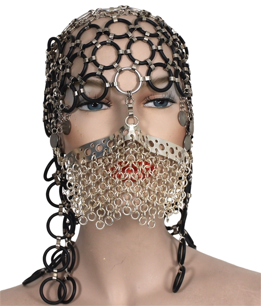 Madonna "Arabian Queen" Custom Face Mask and Head Gear Worn for Her "Messiah" European Promo C.D. Single and in Harpers Bazaar Magazine