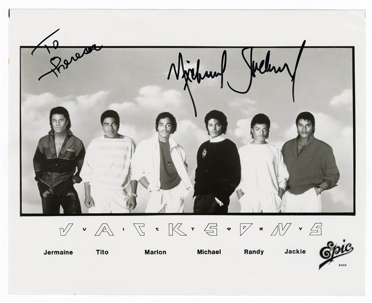 Michael Jackson Signed & Inscribed "Jacksons" Promotional Photograph