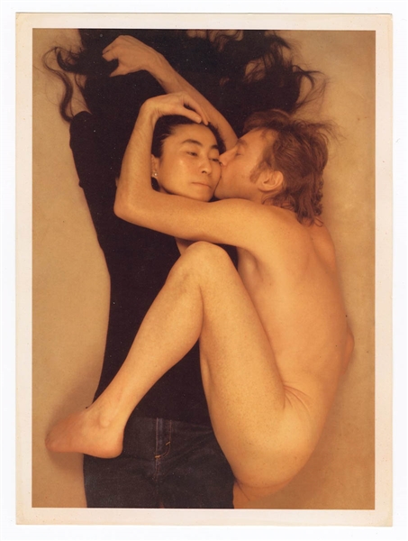 John Lennon & Yoko Ono Iconic Original Annie Leibovitz Stamped "Rolling Stone" Cover Photograph