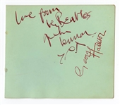 John Lennon and George Harrison Signed Autograph Album Page Authenticated by Frank Caiazzo