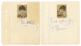 Beatles Signed Autograph Book Pages (2 Pages Back-to-Back) Authenticated by Frank Caiazzo
