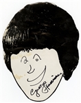 George Harrison Original 1965 Hand-Drawn and Signed Picture From Tour Plane Landing In New York