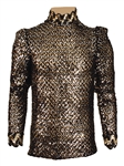 Prince Stage Worn and Personally Owned Elaborate Black and Gold Sequin Top