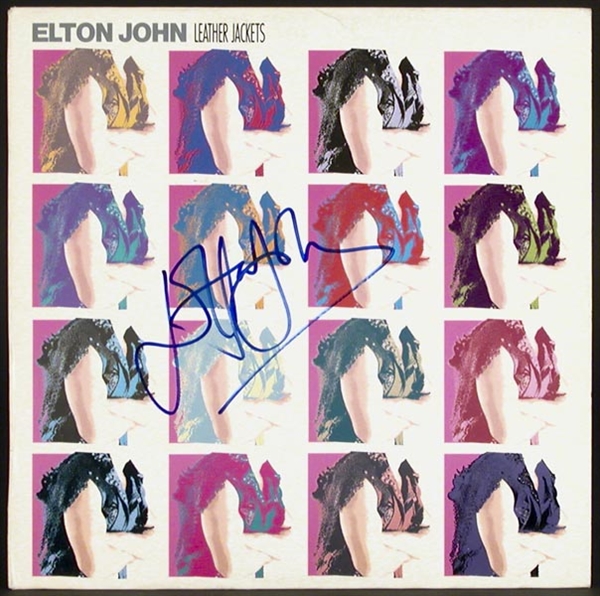 Elton John Signed "Leather Jackets" Album