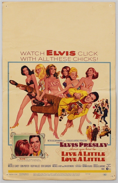 Elvis Presley 14 x 22 Original "Live a Little, Love a Little" Movie Mini-Poster