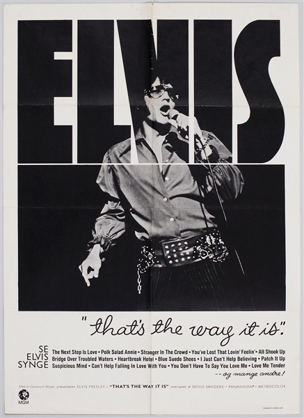 Elvis Presley 24 x 33 Original "Thats The Way It Is" Movie Poster