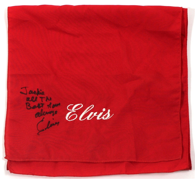 Elvis Presley Monogrammed Red Scarf From the Eddie Hammer collection