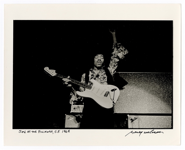 Jimi Hendrix 1968 Fillmore West Original Baron Wolman Signed & Stamped Photograph