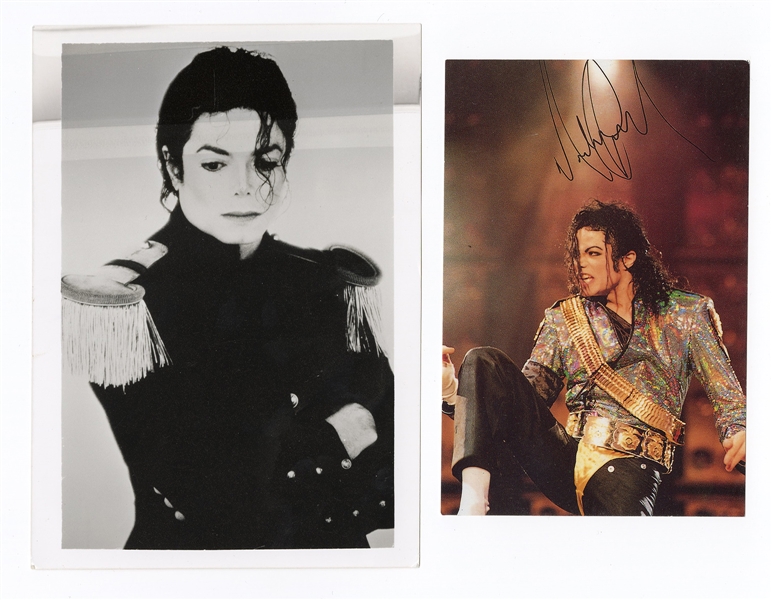 Michael Jackson Owned  Promotional Photographs with Facsimile Signature