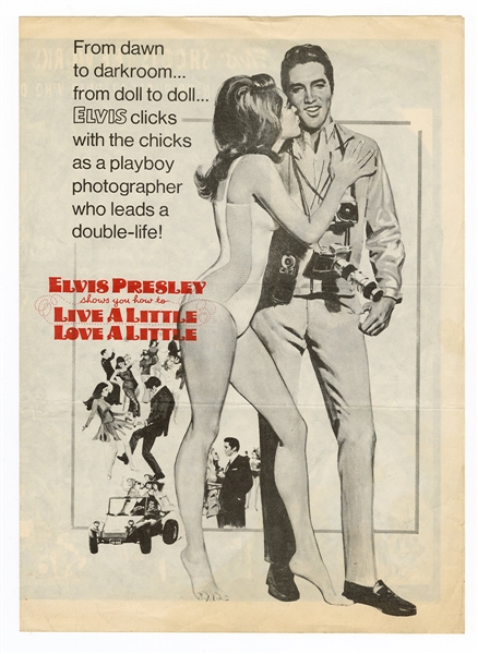 Elvis Presley Original "Live A Little, Love A Little" Promotional Movie Flyer