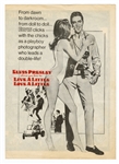 Elvis Presley Original Live A Little, Love A Little Promotional Movie Flyer