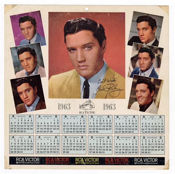 Elvis Presley Original 1963 RCA Promotional Calendar