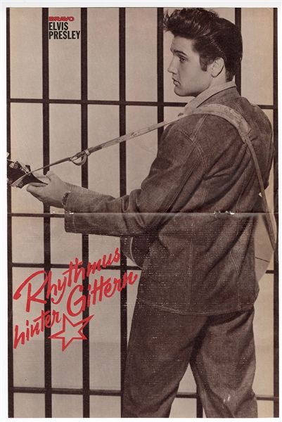 Elvis Presley Original German "Rhythmus hinter Gittern" ("Jailhouse Rock") Pull-Out Magazine Mini-Poster