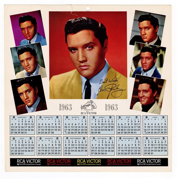 Elvis Presley Rare Original Bonus Calendar for 1963 "Girls, Girls, Girls" LP